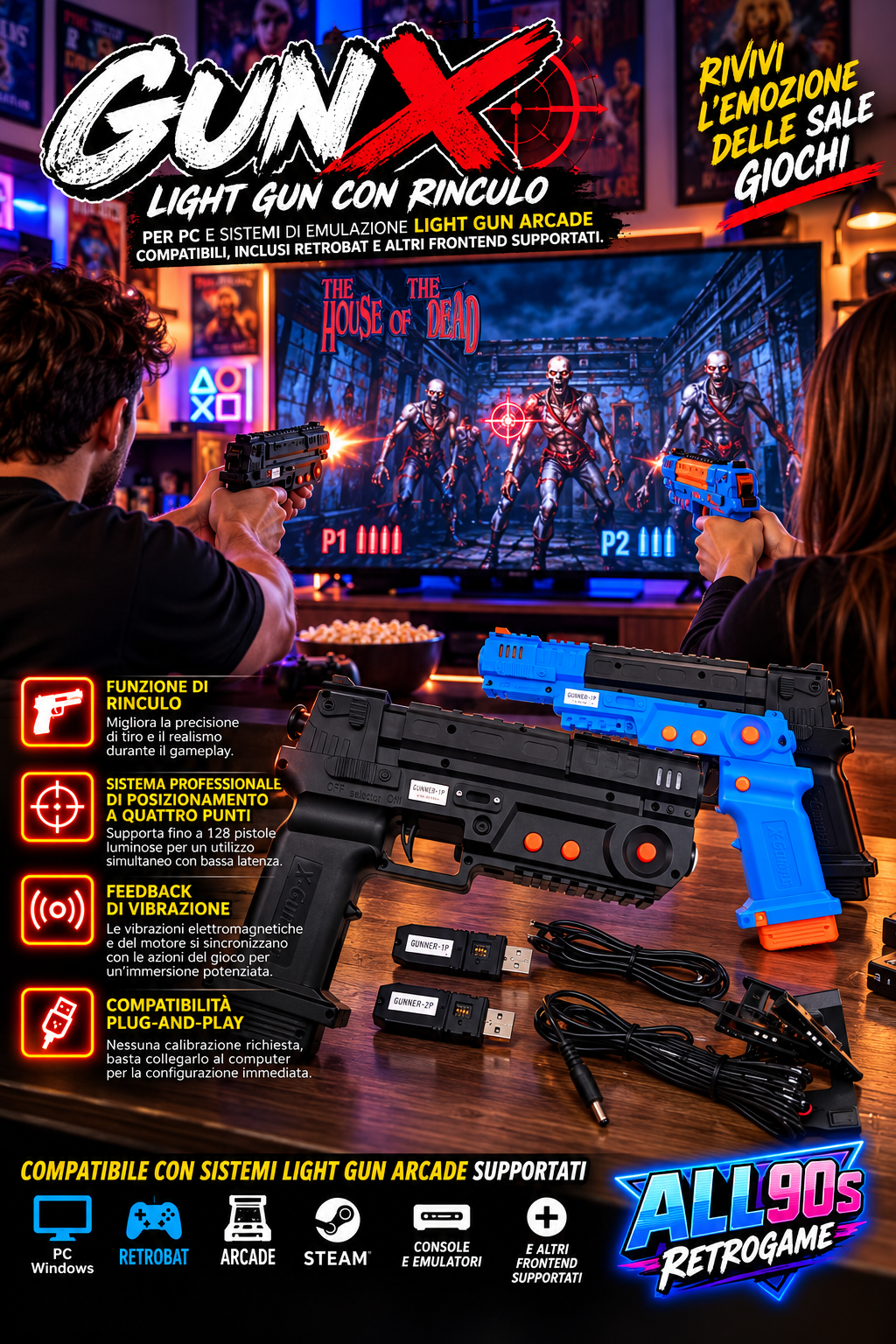 GUNX ARCADE 🔫 | LIGHT GUN WIRELESS CON RINCULO �