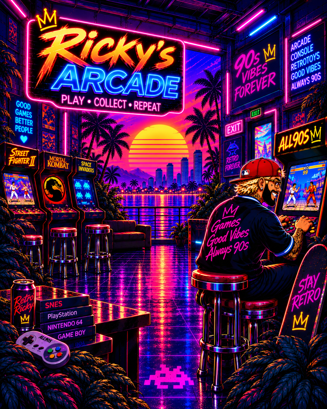 WELCOME TO RICKY’S ARCADE.