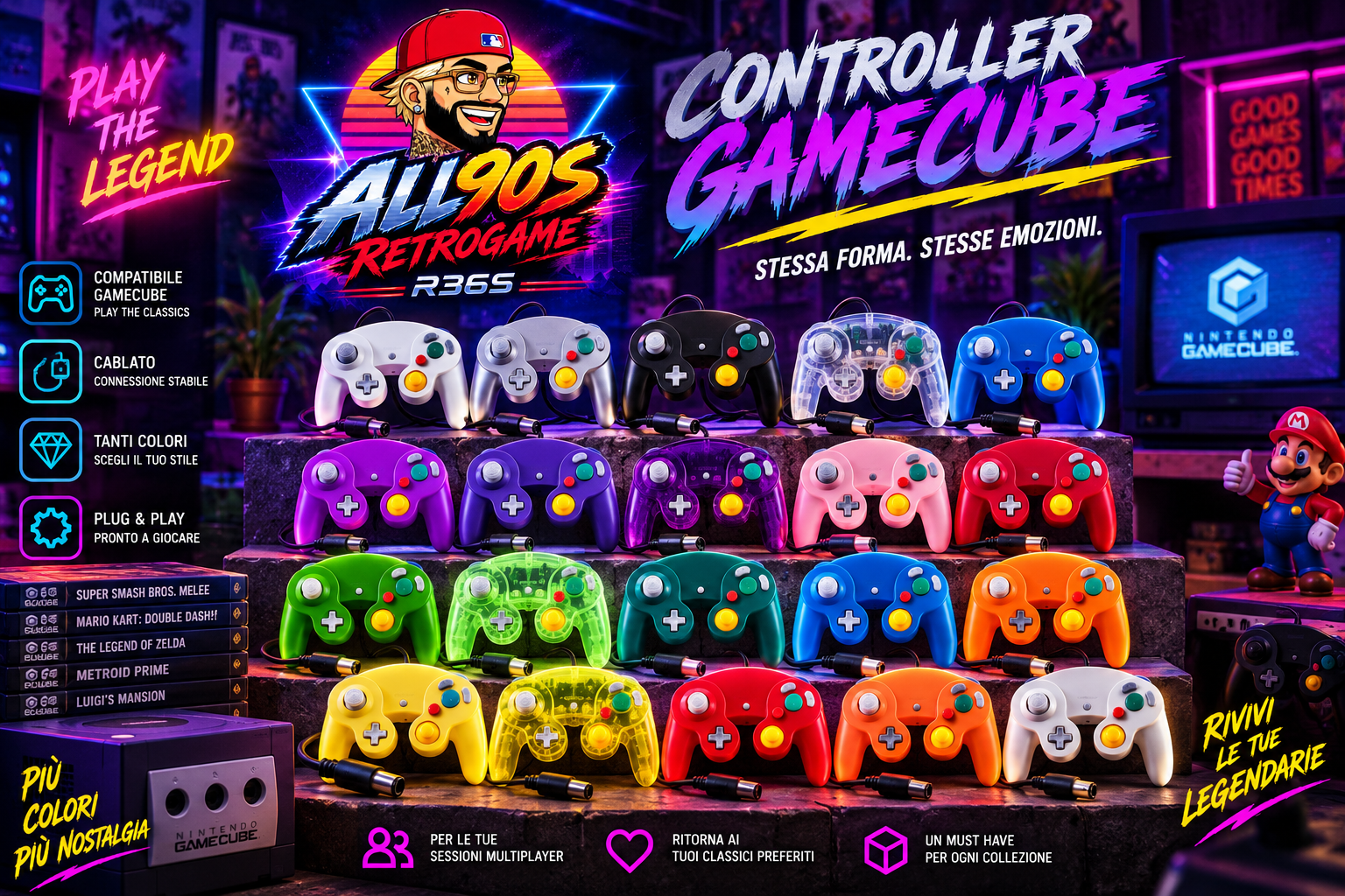 CONTROLLER GAMECUBE – RETRO EDITION