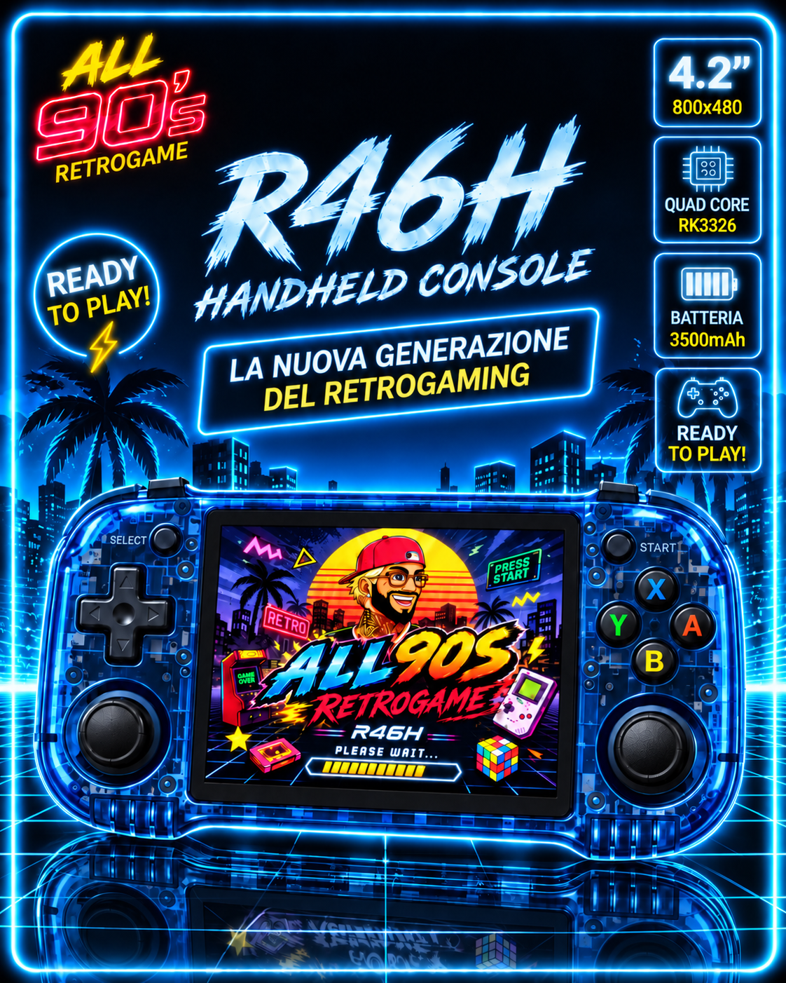 R46H xx All90s edition ARKOS CUSTOM  Doppio Chip RAM • Rockchip RK3326