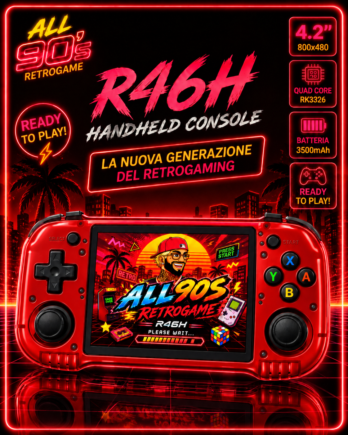 R46H xx All90s edition ARKOS CUSTOM  Doppio Chip RAM • Rockchip RK3326